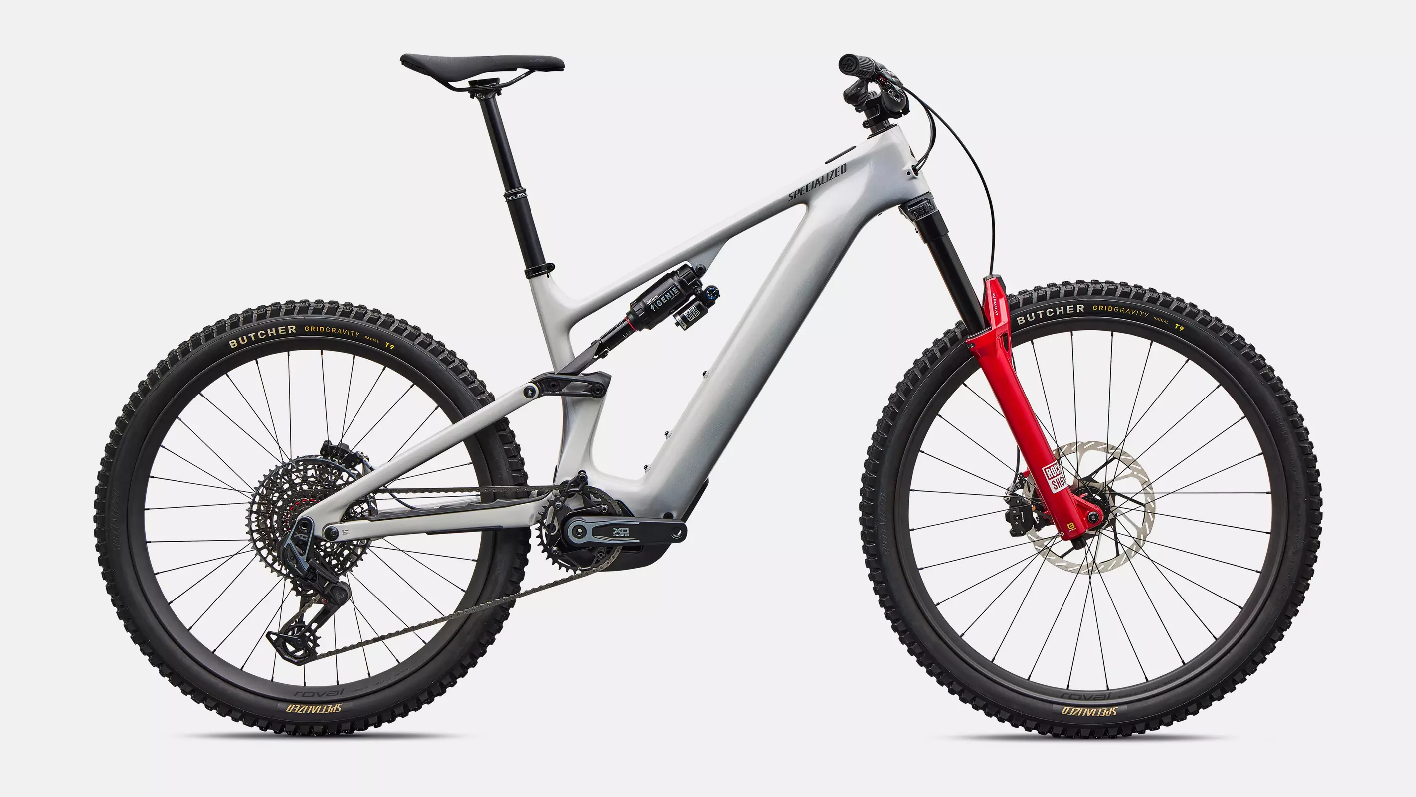 Specialized Turbo Levo 4 Pro Carbon Gloss Dolomite Metallic / Smoke Barva: šedá / červená, Velikost: S5