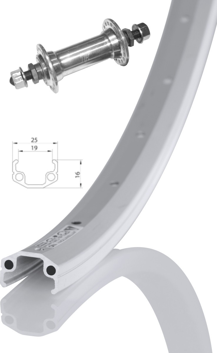 Zapletené kola Remerx 26" 36 děr pevná osa V-brake Barva: stříbrná