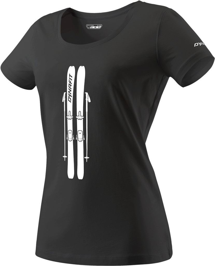 Triko Dynafit Graphic Cotton W S/S Tee black out/skis Barva: černá, Velikost: L