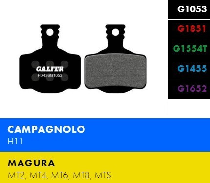 Brzdové destičky Galfer FD436 Magura, Campagnolo Brzdové destičky: Standart-G1053