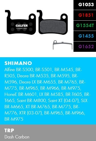 Brzdové destičky Galfer FD294 Shimano, TRP Brzdové destičky: Standard-G1053