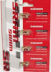 Spojka řetězu Sram Powerlink 9rychlostní (1ks), gold