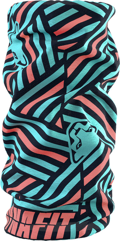Nákrčník Dynafit Logo Neck Gaiter marine blue Razzle Dazzle Barva: modrá / korálová, Velikost: UNI