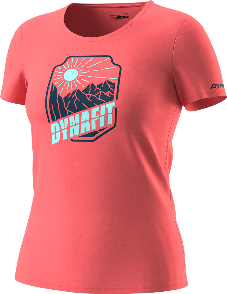 Triko Dynafit Graphic Cotton W S/S Tee hot coral/badge Barva: korálová, Velikost: M