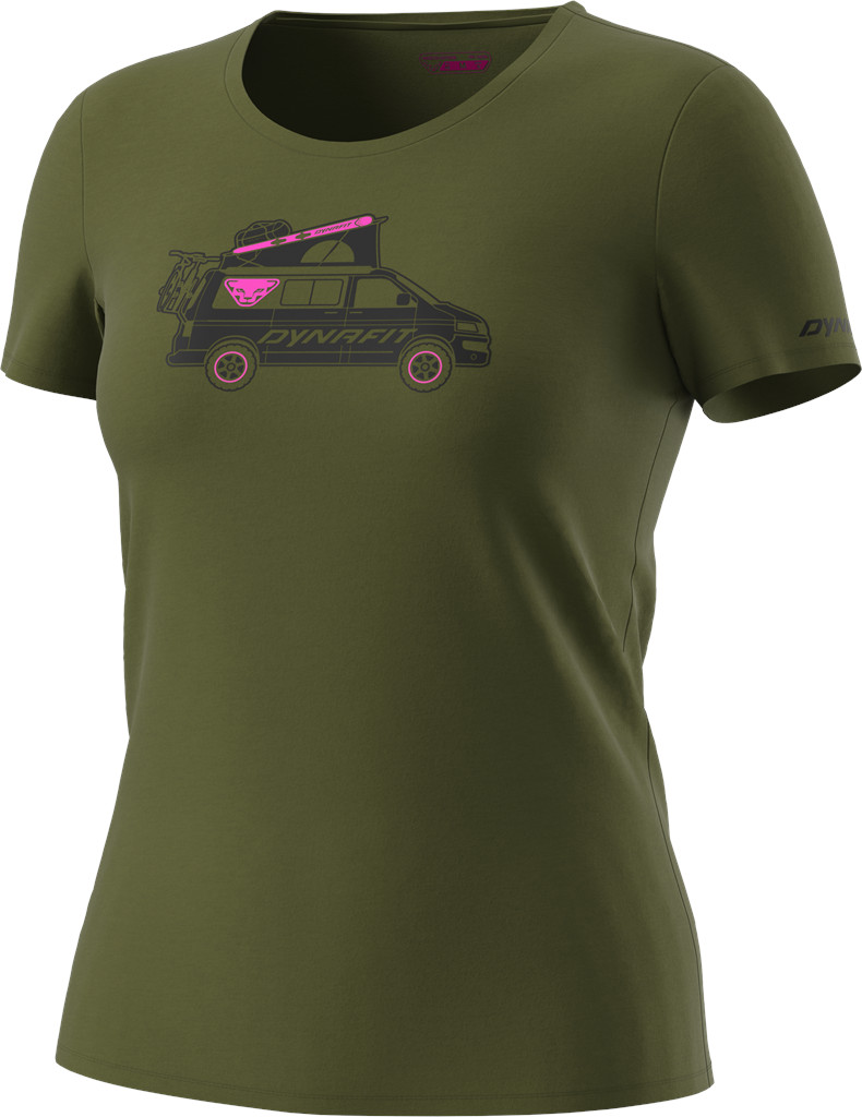 Triko Dynafit Graphic Cotton W S/S Tee winter moss/dynavan Barva: zelená, Velikost: S