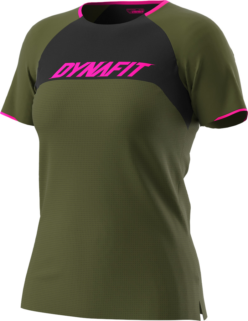 Tričko Dynafit Ride W S/S TEE winter moss Barva: zelená / černá, Velikost: XS