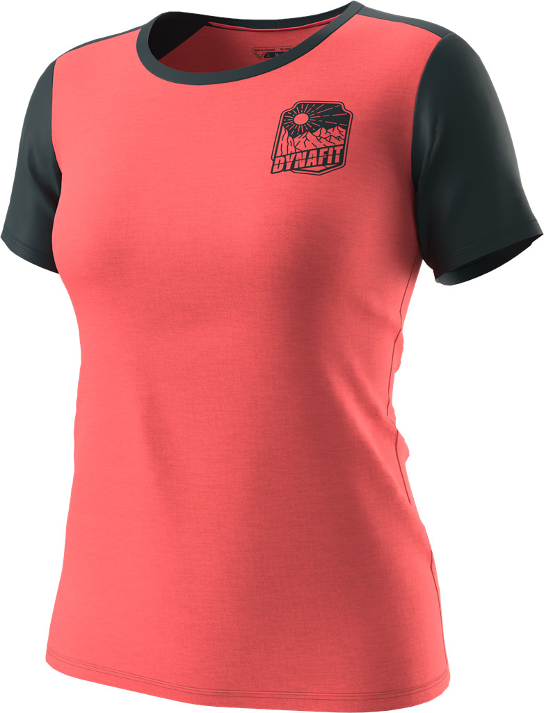 Triko Dynafit Transalper Light W SS TEE hot coral Barva: korálová / modrá, Velikost: S