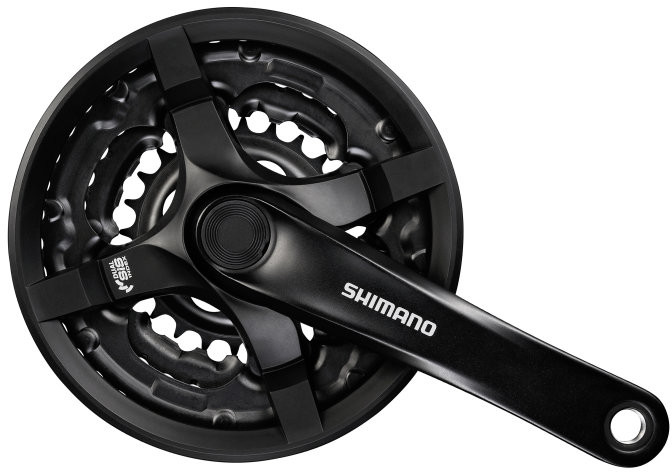 Kliky Shimano Tourney FC-TY501 Barva: černá, Délka: 170 mm, Počet zubů: 48-38-28z