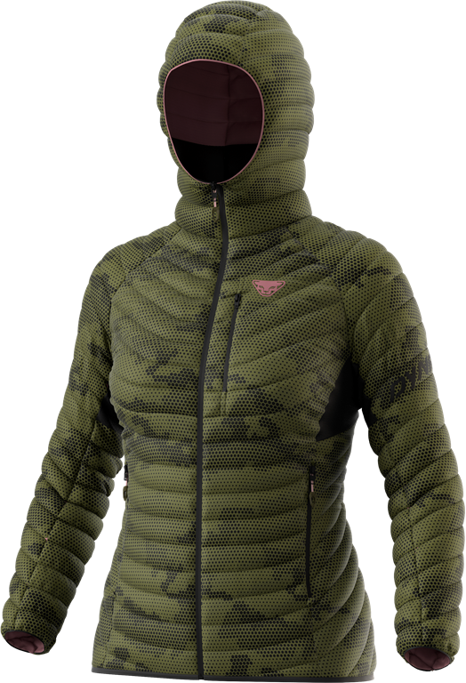 Bunda Dynafit Radical Down RDS Hooded W capulet olive/camo Barva: zelená, Velikost: XS