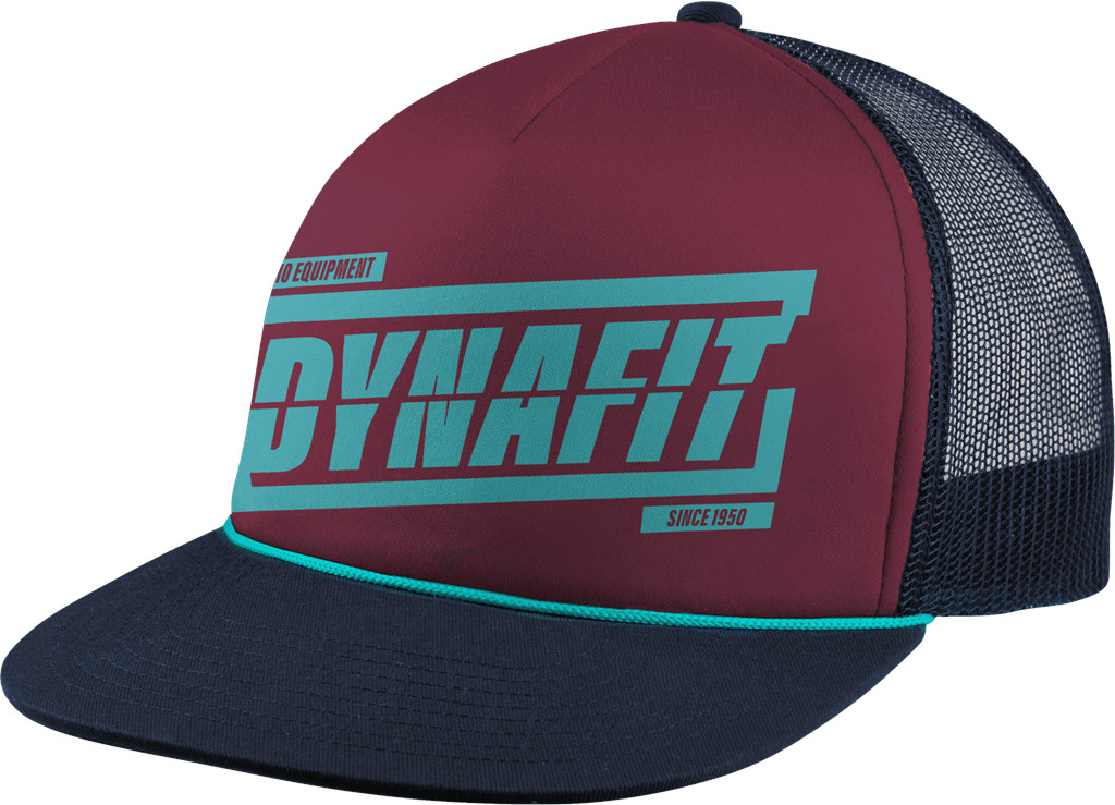 Dynafit Graphic Trucker Cap burgundy/TABLOID Barva: vínová / modrá, Velikost: UNI
