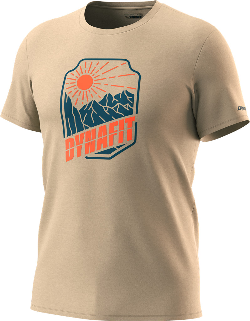 Triko Dynafit Graphic Cotton S/S TEE rock khaki/badge Barva: khaki, Velikost: XL