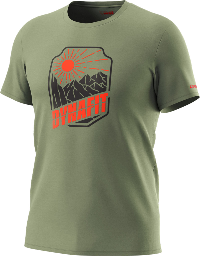 Triko Dynafit Graphic Cotton S/S TEE sage/badge Barva: zelená, Velikost: L