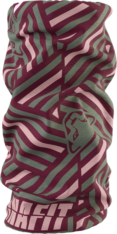 Nákrčník Dynafit Logo Neck Gaiter sage Razzle Dazzle Barva: zelená / vínová / starorůžová, Velikost: UNI