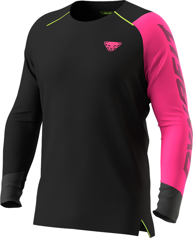 Tričko s dlouhým rukávem Dynafit DNA pink glo Barva: černá / růžová, Velikost: L