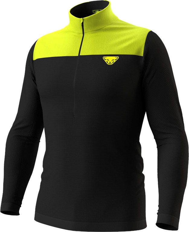 Tričko s dlouhým rukávem Dynafit Elevation Merino lime punch Barva: černá / žlutá, Velikost: XS / S