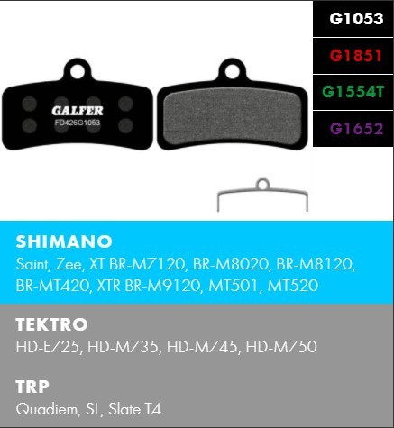 Brzdové destičky Galfer FD426 Shimano, Tektro, TRP Brzdové destičky: Standart-G1053