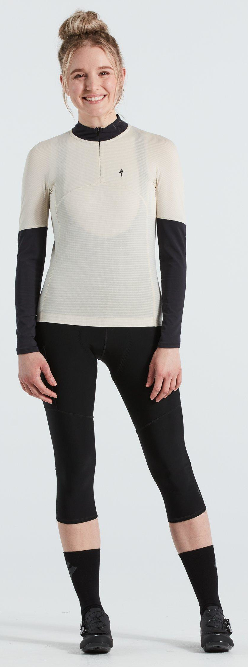 Zateplený dres Specialized Prime-Series Thermal Jersey W white mountains Barva: béžová / černá, Velikost: XS