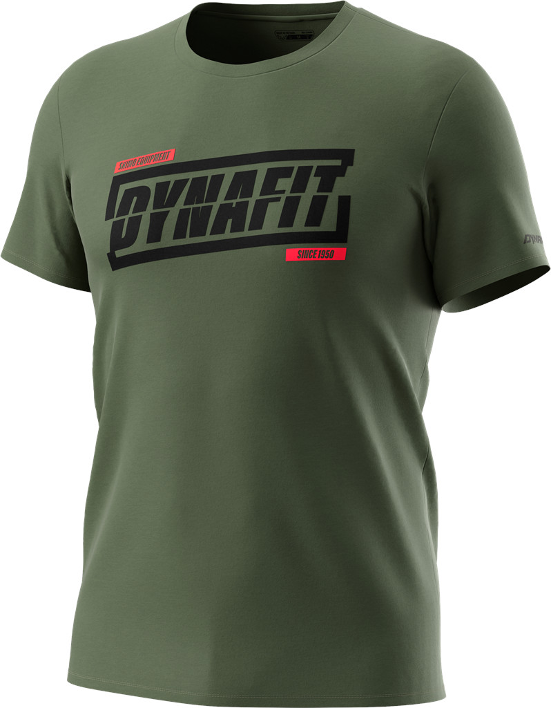 Triko Dynafit Graphic Cotton S/S TEE thyme/tabloid Barva: zelená, Velikost: L