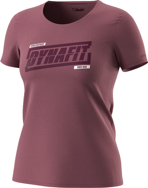 Triko Dynafit Graphic Cotton W S/S Tee dark rose Barva: vínová, Velikost: XS