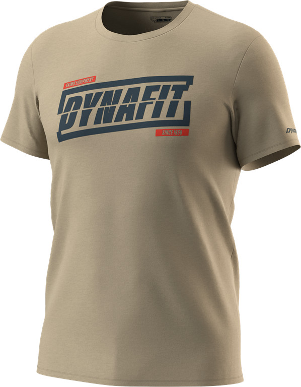 Triko Dynafit Graphic Cotton S/S TEE rock khaki/tabloid Barva: khaki, Velikost: L