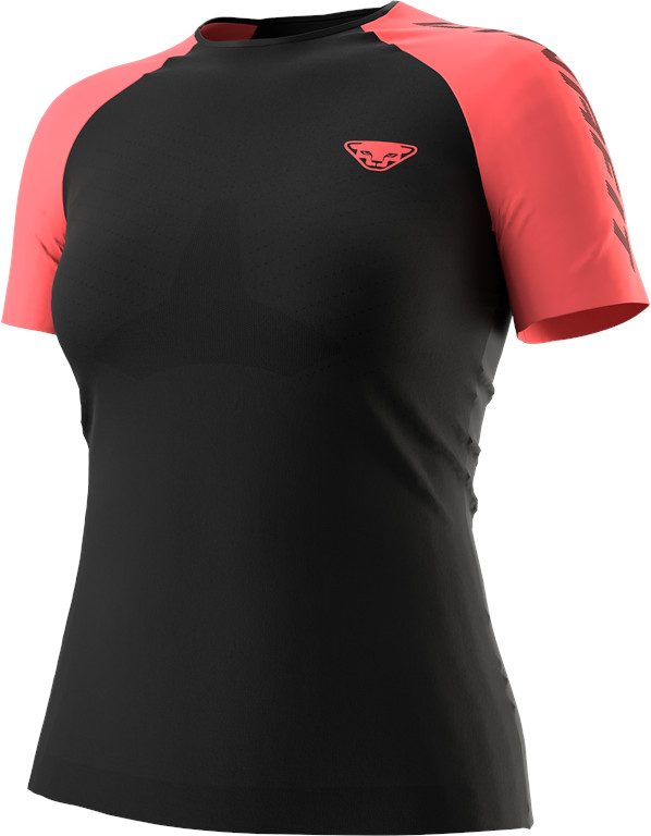 Triko Dynafit Ultra S-Tech W S/S TEE black out/cabana Barva: černá / korálová, Velikost: XS / S