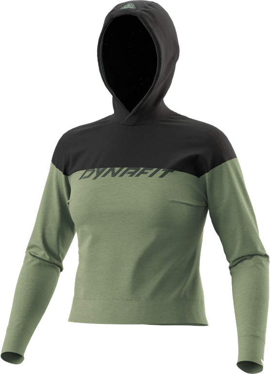 Mikina Dynafit 24/7 Drirelease Hoody W sage Barva: zelená / černá, Velikost: M
