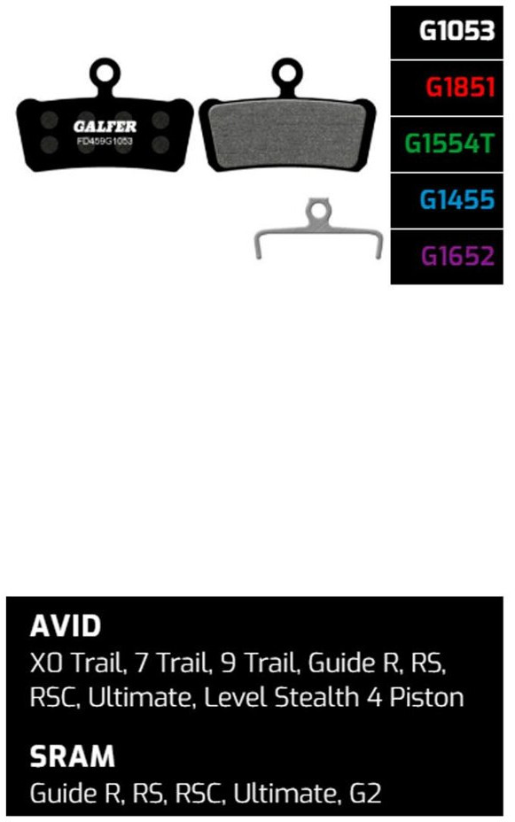Brzdové destičky Galfer FD459 - Sram Guide, Guide R Brzdové destičky: Advanced-G1851