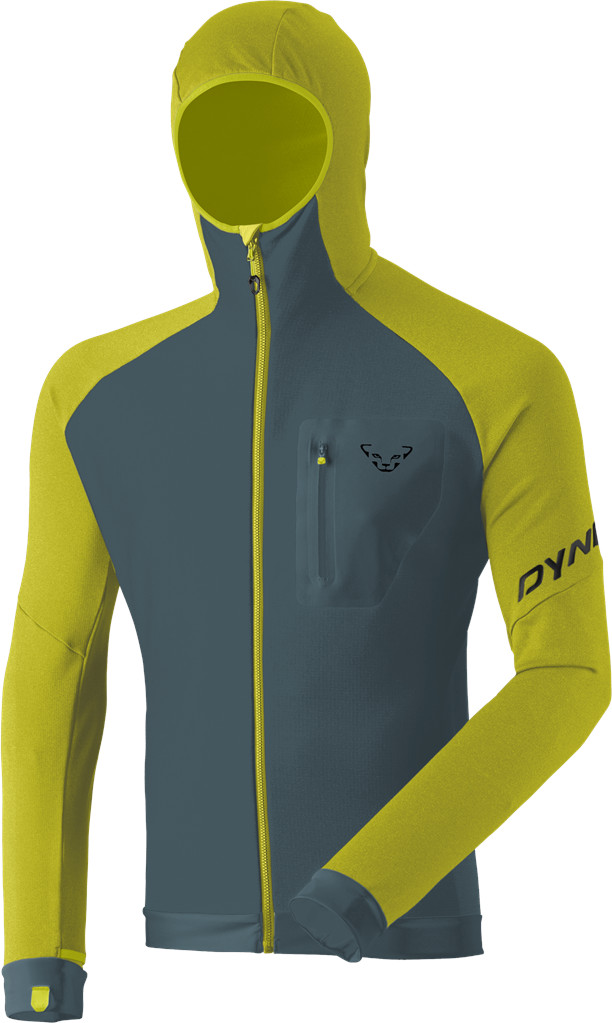 Mikina Dynafit Radical PTC Hooded golden lime Barva: šedá / limetková, Velikost: S