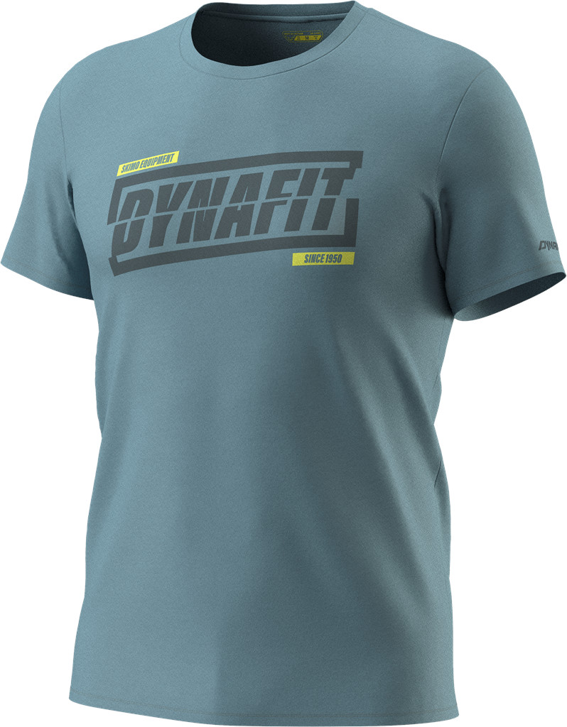 Triko Dynafit Graphic Cotton S/S TEE smoke blue/tabloid Barva: modrá, Velikost: S