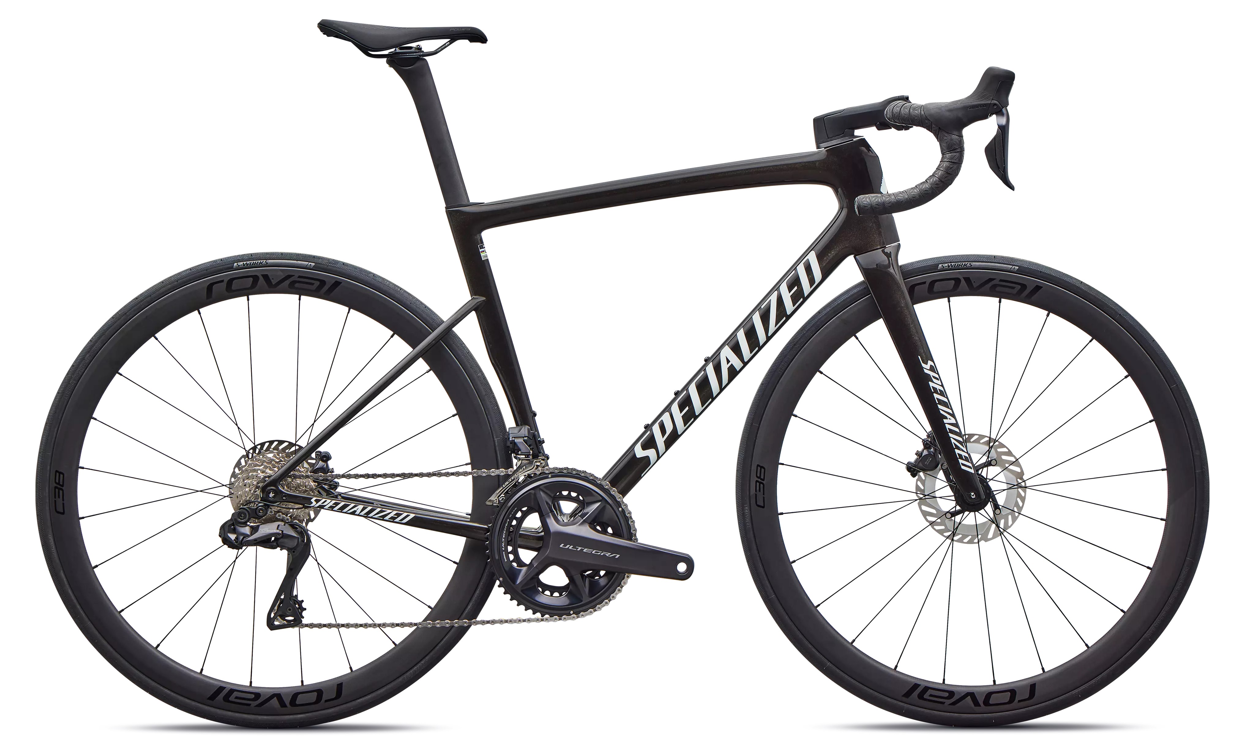 Specialized Tarmac SL8 Expert Di2 gloss obsidian metallic/25% cqv reflex super red pearl over white Barva: černá, Velikost: 49 cm