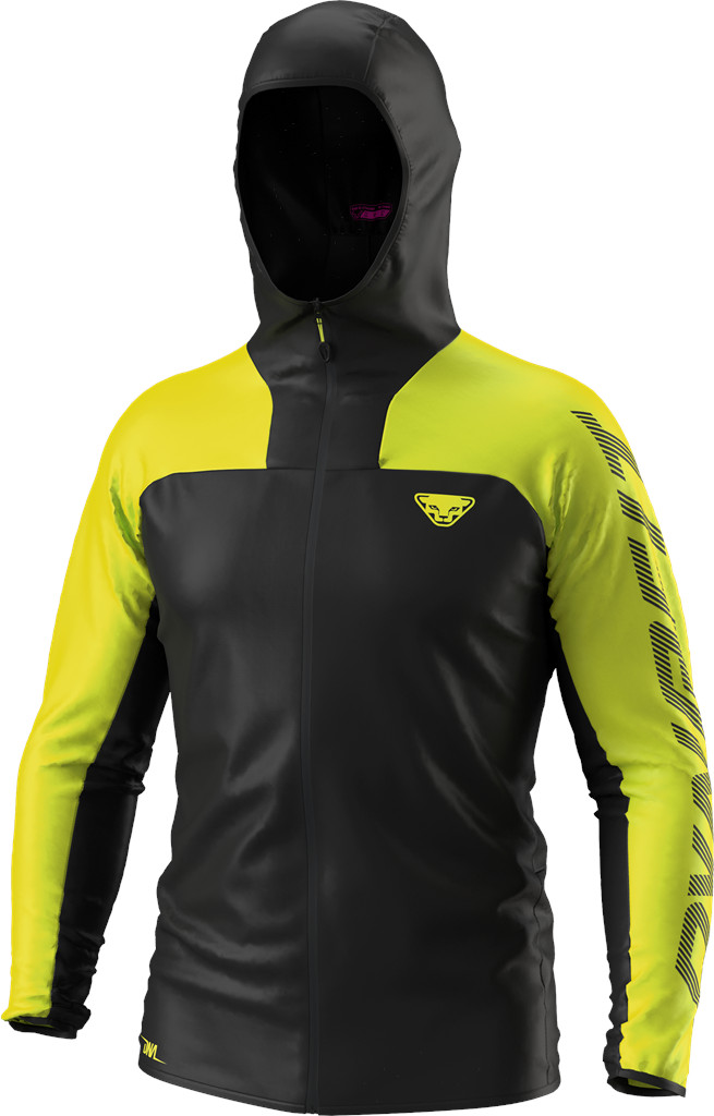 Bunda Dynafit DNA Race Wind Unisex ultra yellow Barva: černá / žlutá, Velikost: M
