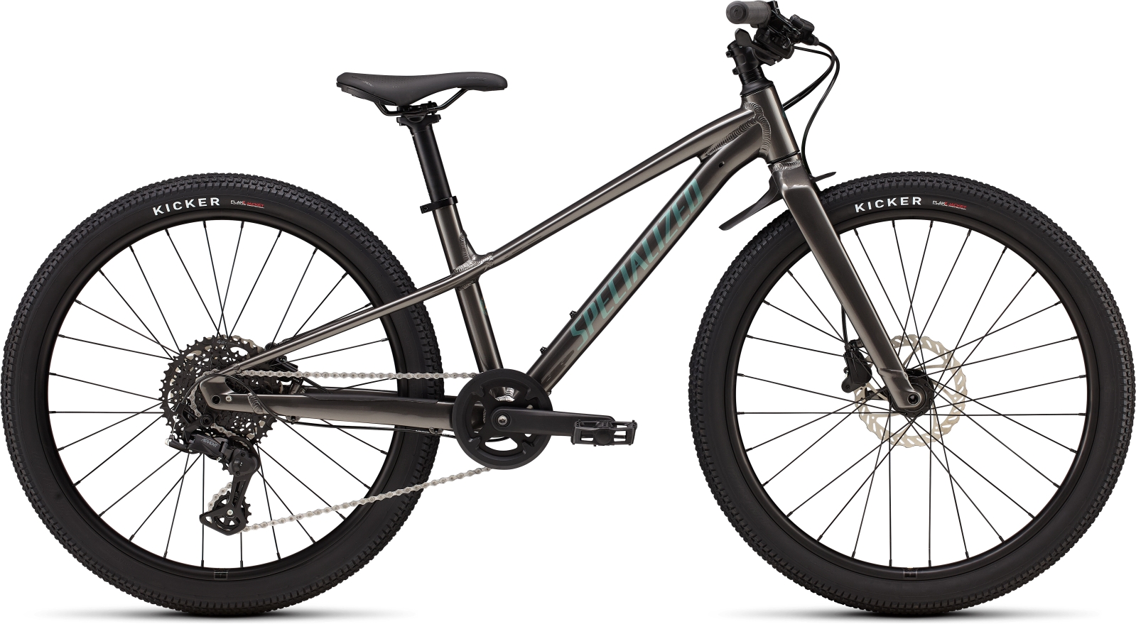 Dětské kolo Specialized Riprock 24 gloss smoke/fjord metallic Barva: šedá/zelená, Velikost: 24"