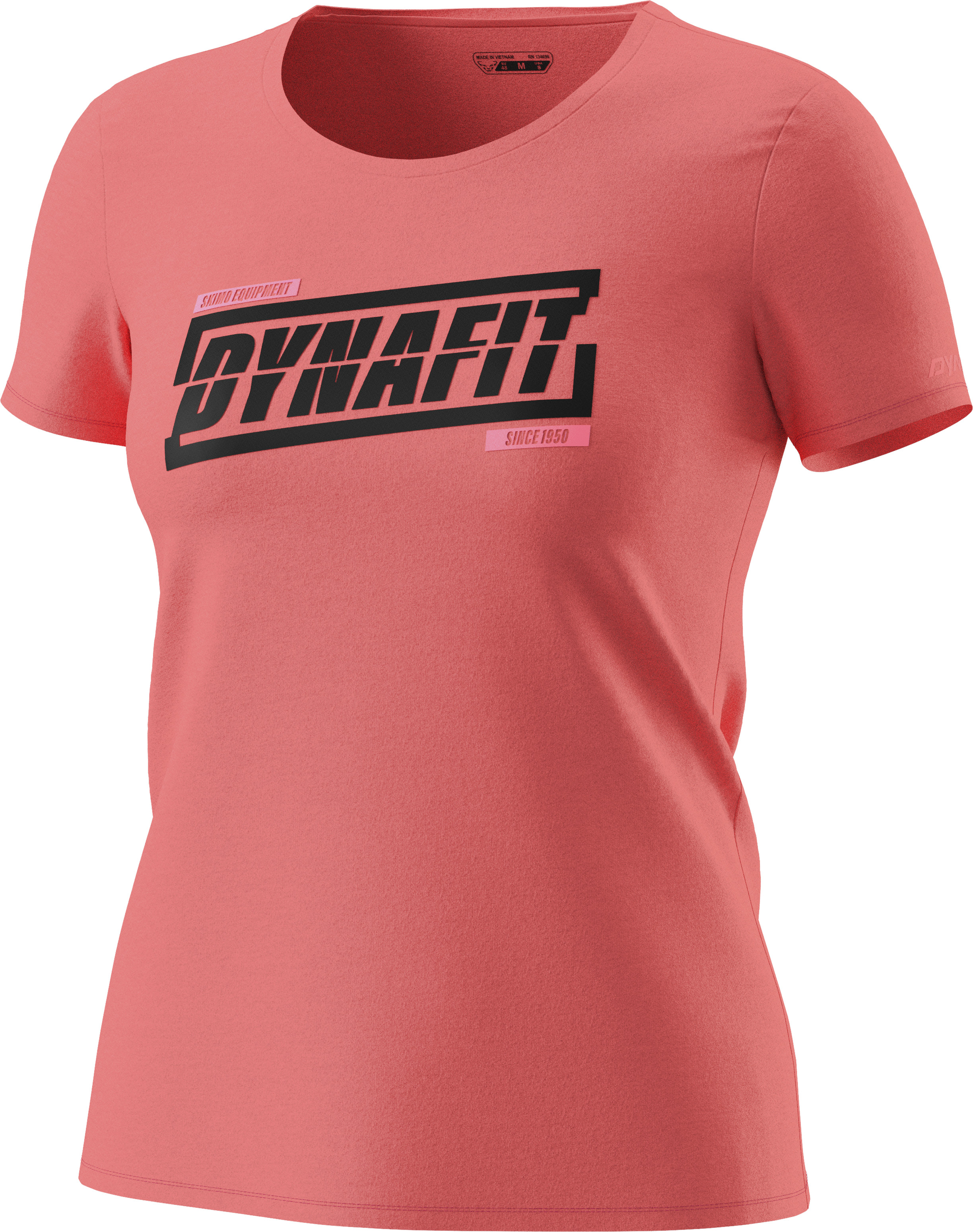 Triko Dynafit Graphic Cotton W S/S Tee cabana/tabloid Barva: korálová, Velikost: M