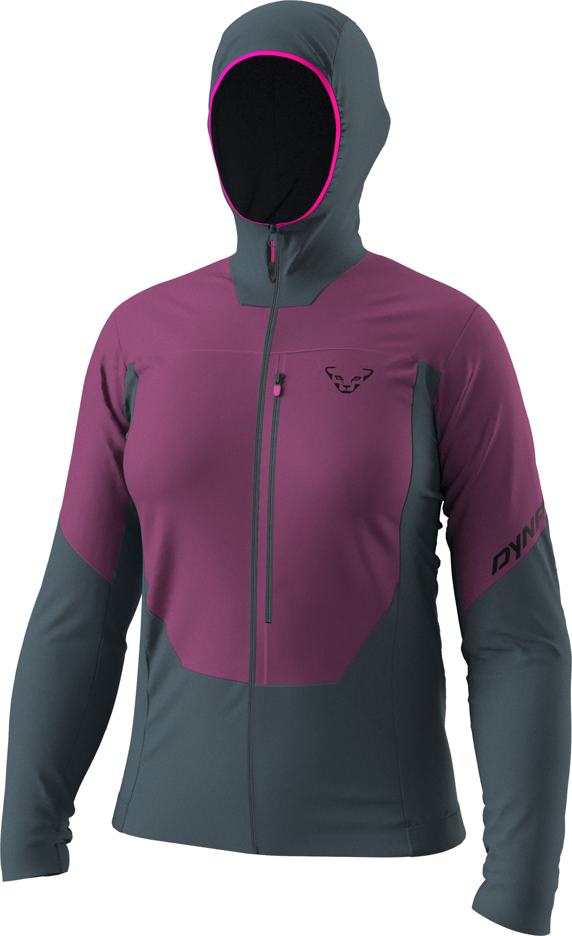 Bunda Dynafit Traverse Insulation Hooded W magenta Barva: růžová / šedá, Velikost: L
