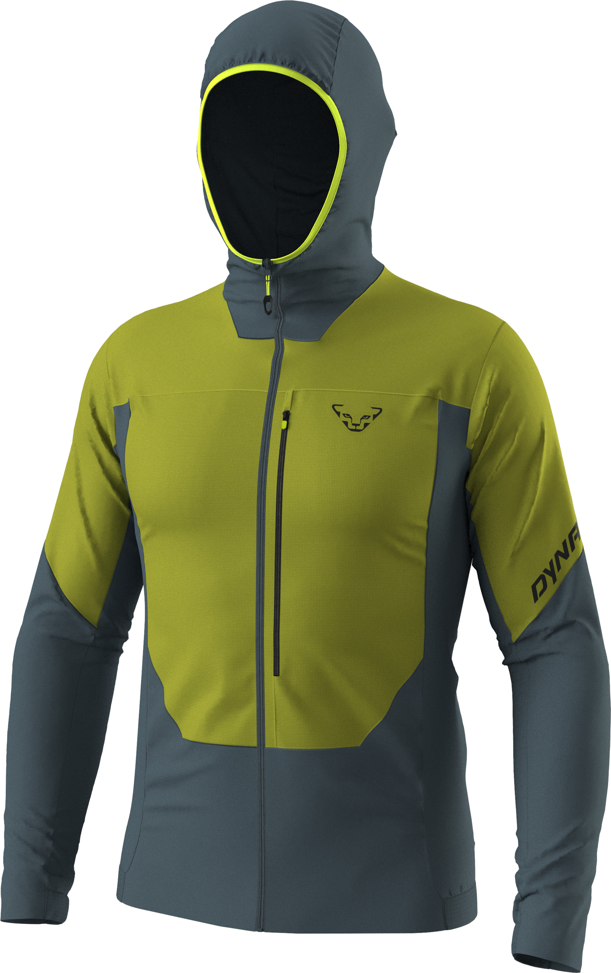 Bunda Dynafit Traverse Insulation Hooded golden lime Barva: limetková / šedá, Velikost: L