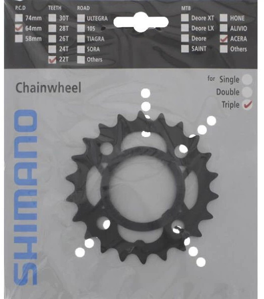 Převodník Shimano ACERA FC-M361 22z. Počet zubů: 22 zubů