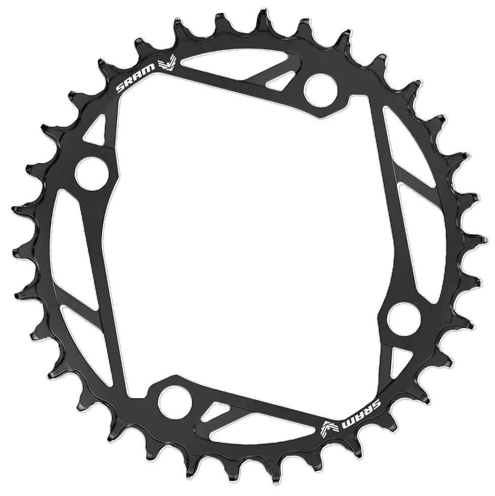 Převodník SRAM T-Type 36T 104 BCD, ocelový, Black Barva: černá, Počet zubů: 36 zubů