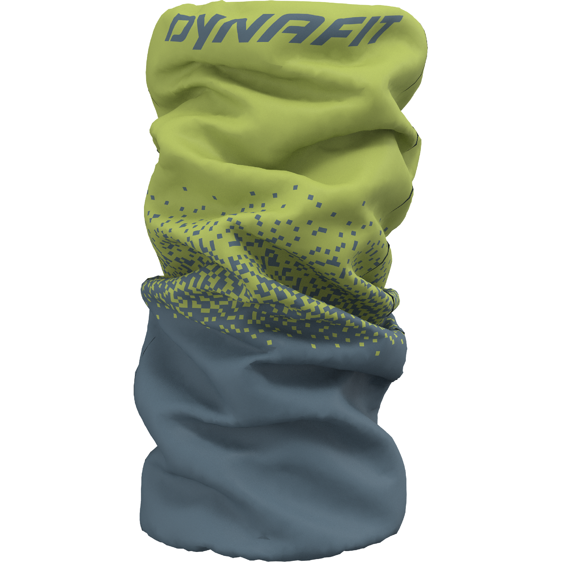 Nákrčník Dynafit Graphic Neck Gaiter golden lime/cinder gradient Barva: limetková / šedá, Velikost: UNI
